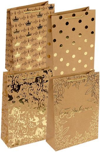 сумка крафт 22х31х9 Абстракция микс с тиснением