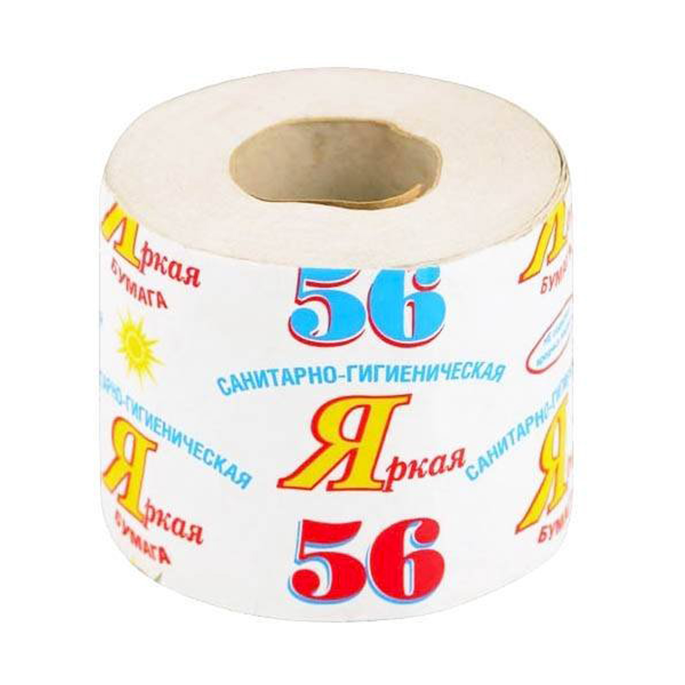 Туалетная бумага «Яркая №56», однослойная, с втулкой, 40 рулонов от производителя в Кирове