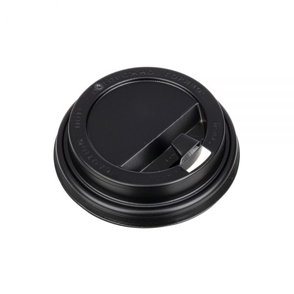 крышка д/стакана 250мл d=80мм черная с питейником/50 *