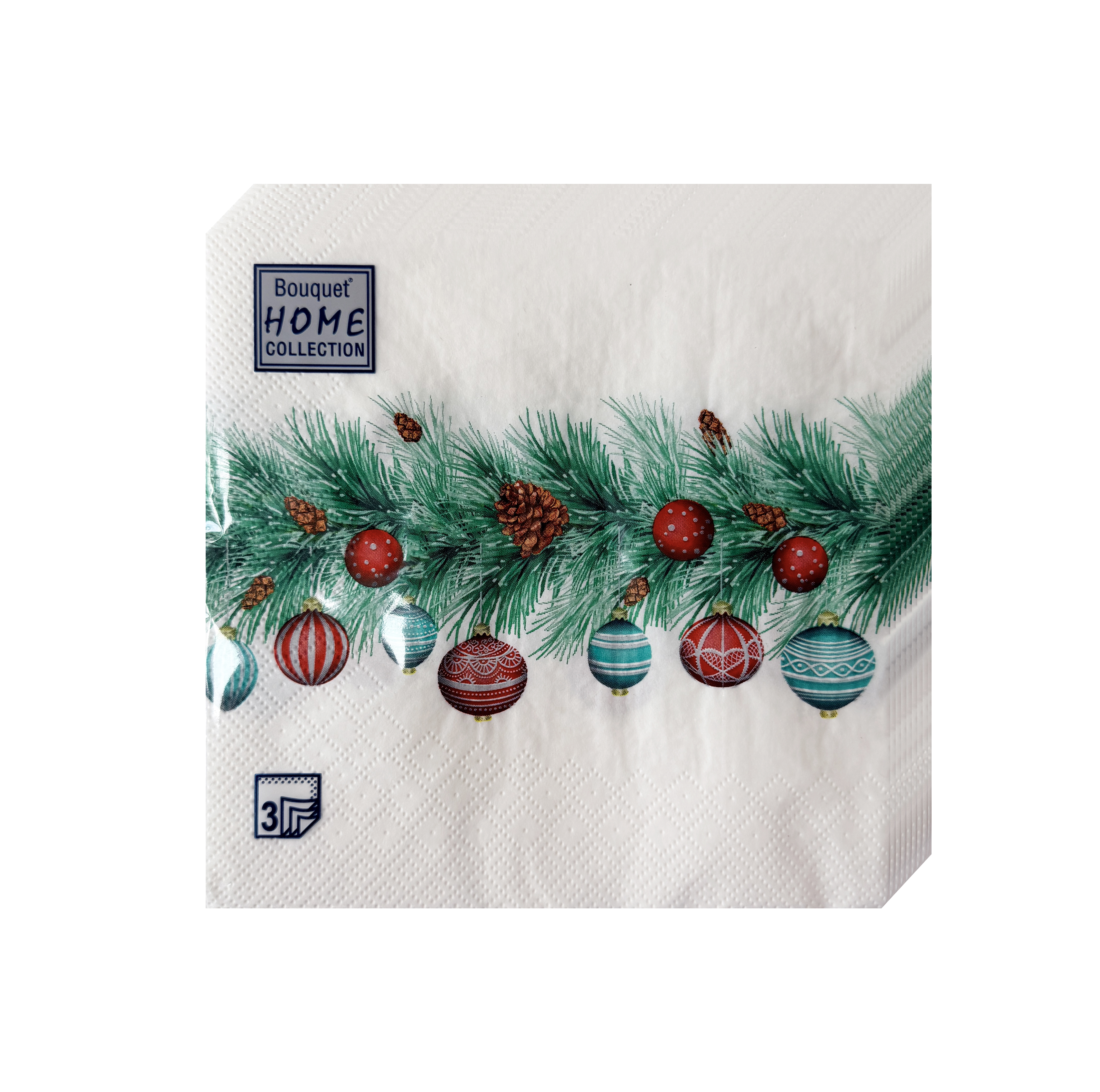 Салфетки Bouquet Home Collection «Новогодняя гирлянда», 3 слоя, 33×33 см, 20 шт. от производителя в Кирове