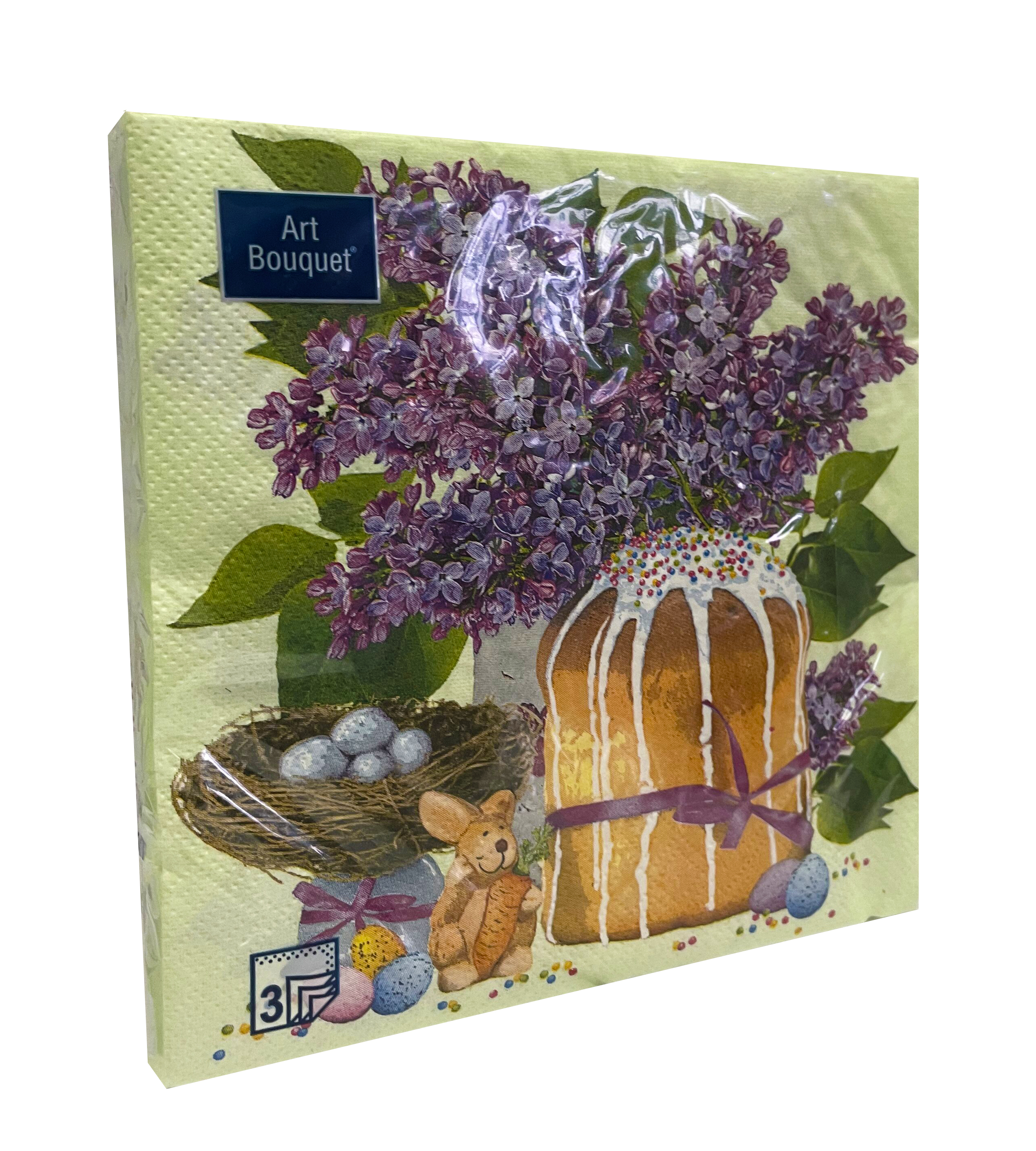 Бумажные салфетки Art Bouquet «Пасхальный кулич», 3 слоя, 33×33 см, 20 шт. от производителя в Кирове