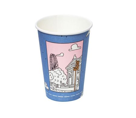 стакан бум. 350 мл Мегаполис*