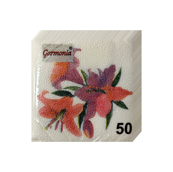 салфетки 25х25  Лилия/50