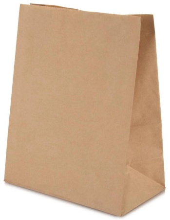 пакет бумажный с прям. дном 35,8х15,2х9,4 крафт *