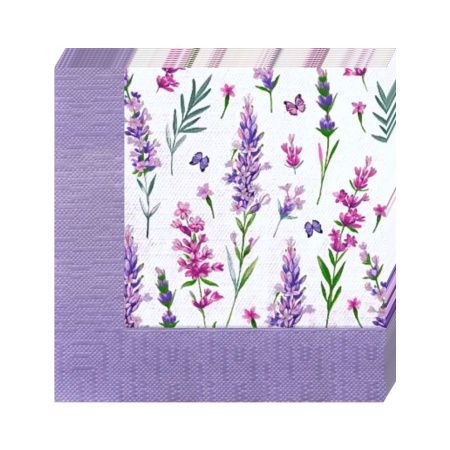 салфетки 3-сл 33х33 АРТ БУКЕТ Скатерть с лавандой/20