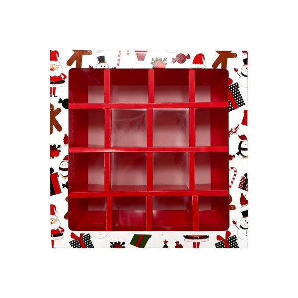 коробка бум. 177х177х38 Дед мороз, снеговики