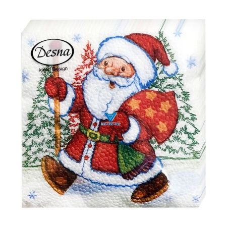 НГ салфетки 25х25 DesnaDesign НГ Дед Мороз/40
