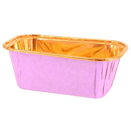 форма бум. Маффин 80х40 h=40мм розовая-золотая