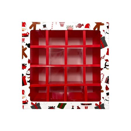 коробка бум. 177х177х38 Дед мороз, снеговики