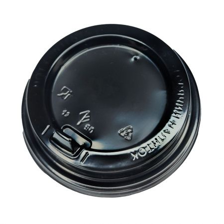 крышка д/стакана 300,400мл d=90мм черная с питейником Агроэкодом *