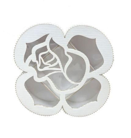 коробка бум. роза малая белая