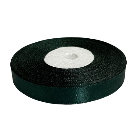 Лента атласная 12 мм  (темно-зеленая) 33 м