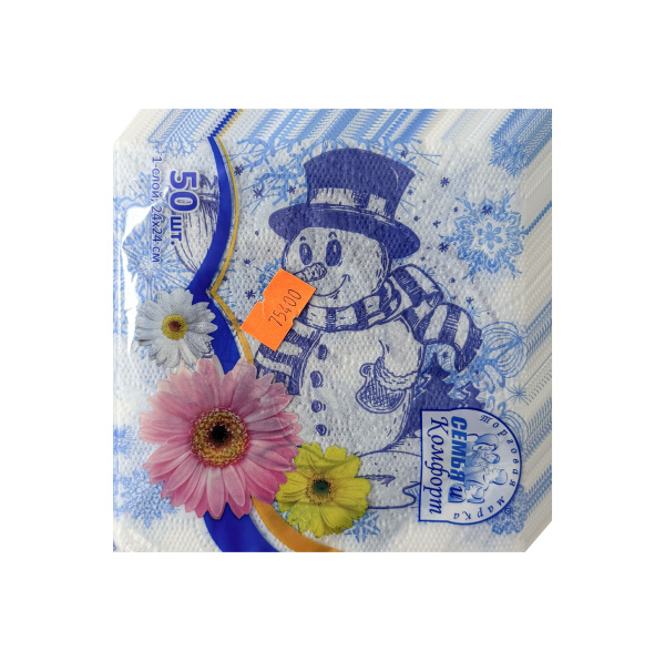 НГ салфетки 25х25 НГ Снеговик/50