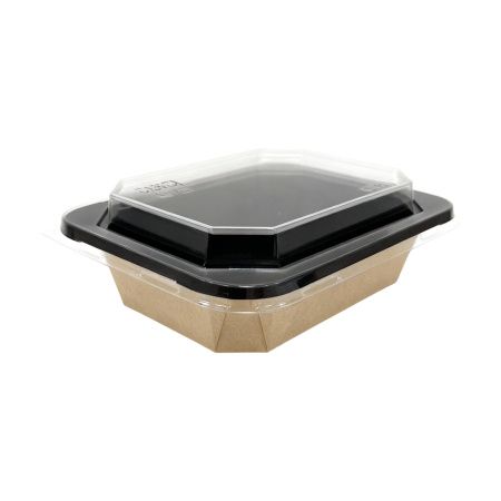 контейнер бум. 500 мл OCTOBOX с полукопольной крышкой чёрный *