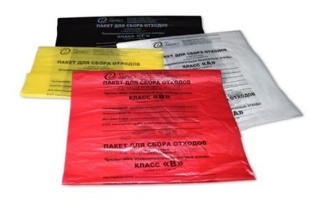 пакеты для медицинских отходов 500х600 30л Класс В /100 Э