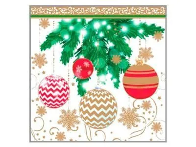 НГ салфетки 3-сл 33х33 БУФЕТ Елочные украшения-2 /20
