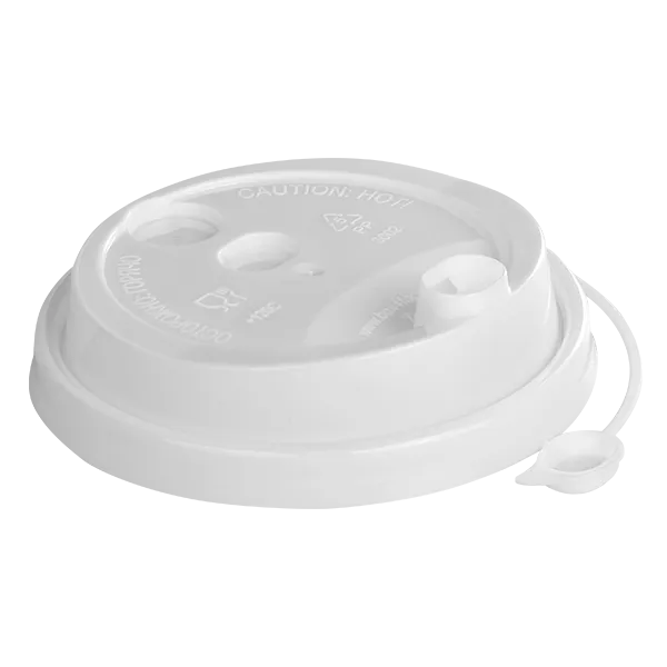 крышка д/стакана 300,400мл d=90мм белая с питейником ПП
