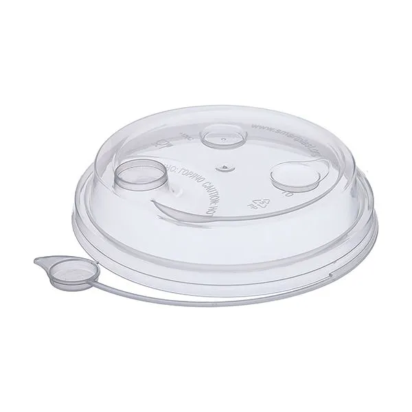 крышка д/стакана 300,400мл d=90мм прозрачная глянцевая с питейником ПП ПР *